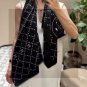 5 New Xiaoxiang [Double C Logo Grid Square Scarf 140] Bearded Cashmere Square Scarf Rec_8044