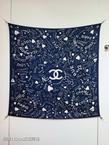 5 RCC2553Double sided same color 140x140cm 70% cashmere 30% silkChanel's_568