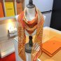 5 RHMS2466 Original Herm &Atilde;&uml; s [Two Horses Weaving Love] Velvet Triangle Scarf, synchron_2209