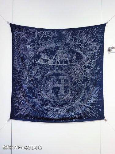 5 RHMS2554Double sided same color 140x140cm 70% cashmere 30% silkHermes' '' Connec_574