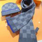 5 RLV1955 [Premium Set] LV Super Hard Goods Thick checkered cashmere scarf+hat super_5555