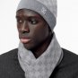 5 RLV2105 [Original Gift Box Set] Classic LV Checkered Wool Scarf+Hat This soft wool