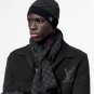 5 RLV2105 [Original Gift Box Set] Classic LV Checkered Wool Scarf+Hat This soft wool_5552