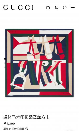 5 SGC250818mm double-sided 90x90cm diagonal silkGucci's Full Body Equestrian