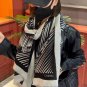 5 Shining Scarf Small Fragrant Cashmere Long Scarf [Double C-Line Letter Long Scarf] Re_3934