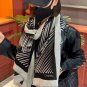 5 Shining Scarf Small Fragrant Cashmere Long Scarf [Double C-Line Letter Long Scarf] Re_6881