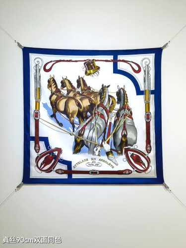 5 SHMS250318mm double-sided 90x90cm diagonal silkHermes' crossbow style towing harn_5096
