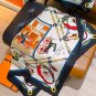 5 SHMS253818mm double-sided 90x90cm diagonal silkHerm è s' Horse Crossing '_319
