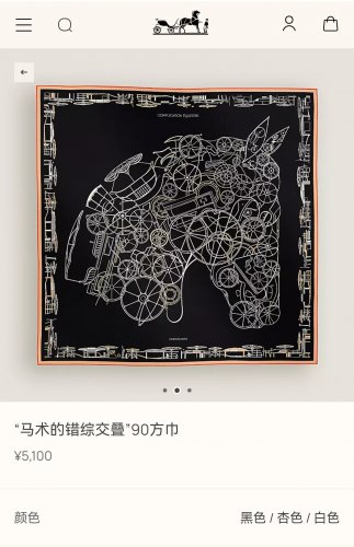 5 SHMS254318mm double-sided 90x90cm diagonal silkHermes' The Complicated and Overl_3132