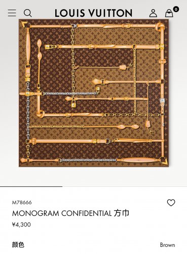 5 SLV250818mm double-sided 90x90cm diagonal silkLV&atilde;��Monogram Confidential&atilde;��_7518