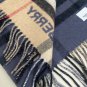 5. plaid color blocked scarf Camel color blocked fog blueSize 168x30cm 100% Lana c