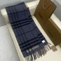 5. plaid color blocked scarf Camel color blocked fog blueSize 168x30cm 100% Lana c