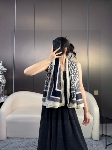 2024 Dior counter synchronization [D-letter double-sided handkerchief 140] This Dior h_75