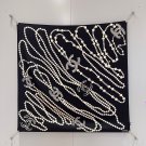 5220        New Pearl Necklace in BlackSize 90x90cm 100% real silkPearl elements