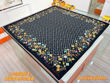 5270LV x TM SUPERFLAT FLOORS 140 shawlTop 140 silk and wool double-sided same color p