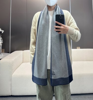 Burberry's hot selling new high-end men's scarf [TB cashmere plaid] exclusive cowhide_908
