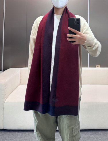 Burberry's hot selling new high-end men's scarf [TB cashmere plaid] exclusive cowhide_909