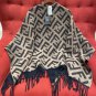 ce &iuml;&iquest;&yen; 595FENDL double-sided wool cashmere blend cloak in blackcoffee colorSize 14