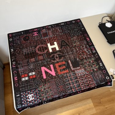 ch 110&atilde;�� Xiaoxiang Colored Striped Letter &atilde;�� Silk Square Scarf, a high-end love, a wo_5251