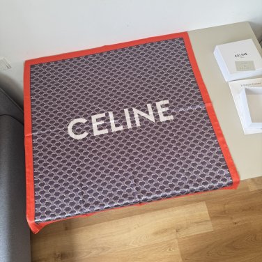 ch 110CELINE's new silk handkerchief[Triumphal Arch Printed Square Scarf] Beautiful_2802