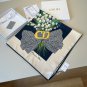 ch 110Dior Silk Square Towel [Lily of the Valley Flower Bouquet Towel] Made of top-qu_4230