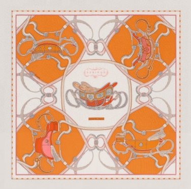 ch 110Hermes 90cm Silk Square Towel [Spring Mix and Match] Made of top-quality twill_6597
