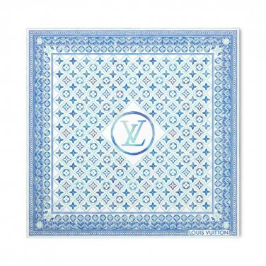 ch 110LV new square scarfThe LV Tiles silk square scarf outlines the border with a_3282