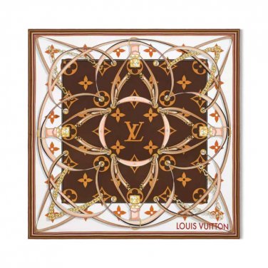 ch 110LV new square scarfThe Ultimate Monogram 90 square scarf reinterprets Louis V_2739