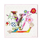 ch 110LV's new Murakami Takashi series square scarfThe LV x TM Monogram Superflat s