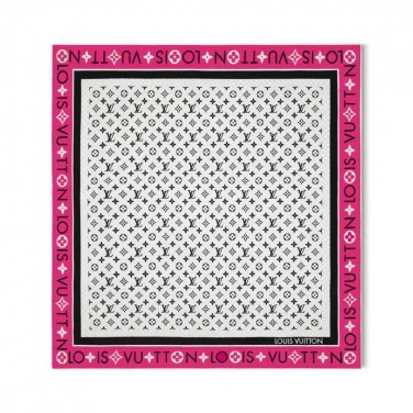 ch 110Lv's new silk handkerchiefThis Monogram Infinity handkerchief is set against