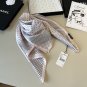 ch 110Original small fragrance 90cm silk square scarf [polka dot big double C] made o