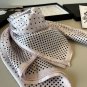 ch 110Original small fragrance 90cm silk square scarf [polka dot big double C] made o