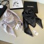 ch 110Original small fragrance 90cm silk square scarf [polka dot big double C] made o