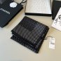 ch 110Original small fragrance 90cm silk square scarf [polka dot big double C] made o_2376