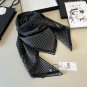 ch 110Original small fragrance 90cm silk square scarf [polka dot big double C] made o_2376