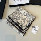 ch 110Original small fragrance 90cm silk square scarf [Su Dian Shan Cha Hua] made of_4739