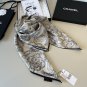 ch 110Original small fragrance 90cm silk square scarf [Su Dian Shan Cha Hua] made of_7115