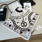 ch 110Original Small Fragrance 90cm Silk Square Towel [Chain Accessory] Made of top-q_7742