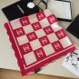 ch 110Original Small Fragrance 90cm Silk Square Towel [Checkerboard Double C] Made of_4318