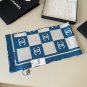 ch 110Original Small Fragrance 90cm Silk Square Towel [Checkerboard Double C] Made of_4319