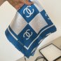 ch 110Original Small Fragrance 90cm Silk Square Towel [Checkerboard Double C] Made of_4319