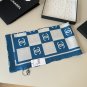 ch 110Original Small Fragrance 90cm Silk Square Towel [Checkerboard Double C] Made of_6612