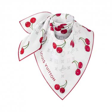 ch 110The LV x TM Monogram Cerise silk square scarf comes from the Louis Vuitton x Mu_3706