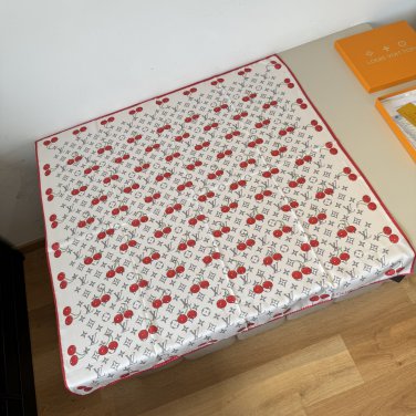 ch 110The LV x TM Monogram Cerise silk square scarf comes from the Louis Vuitton x Mu_6165