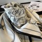 ch 110The original small fragrance 90cm silk square scarf is made of top-grade twill