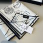 ch 110The original small fragrance 90cm silk square scarf is made of top-grade twill