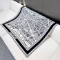 Dior  Paris Map Gold Size 110  110Double sided same color velvet handkerchiefS_4798