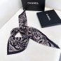 hundred and seventy-fiveA rare Chanel used silk scarf with a clever pattern of white_5812