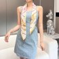 hundred and thirtyThe Flower And Straps silk handkerchief showcases an elegant style_2894