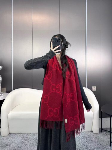 latest popular 115 GB tassel classic double large G double-sided jacquard tassel scarf_1935